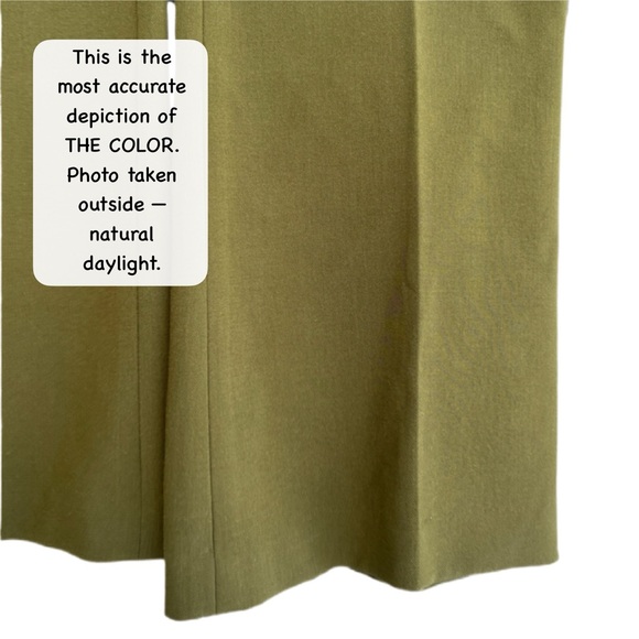 NWOT Trina Turk Vibrant Olive Green High Waisted Side Zip Flared Pants size 6 - Picture 5 of 13